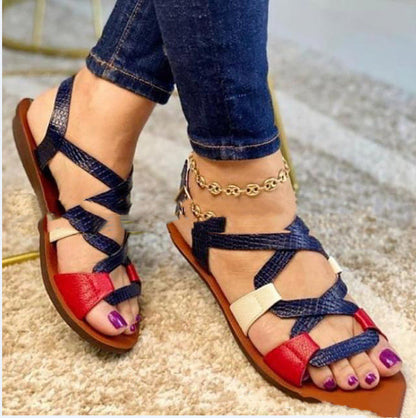 Buckle Roman Sandals with Toe