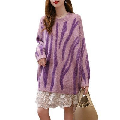 Lazy Style Sweater Women Print Pullover