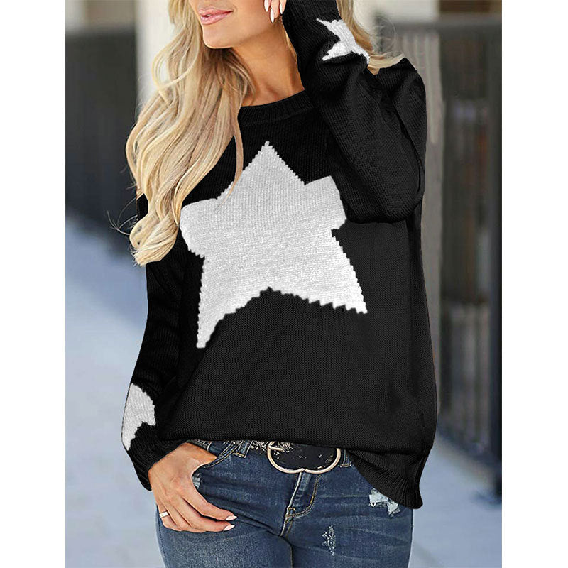 Loose Lazy Star Pullover Sweater