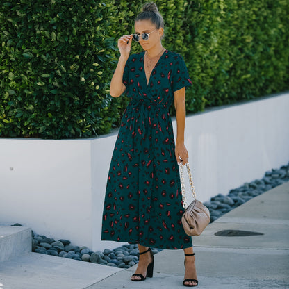 V-Neck Floral Maxi Dress