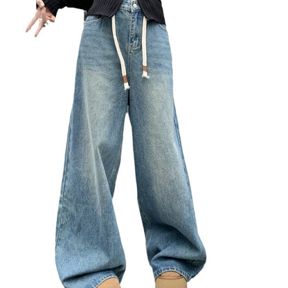 Vintage Blue Drawstring Jeans